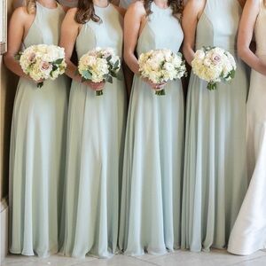 Elegant Mint Green Sleeveless Dress